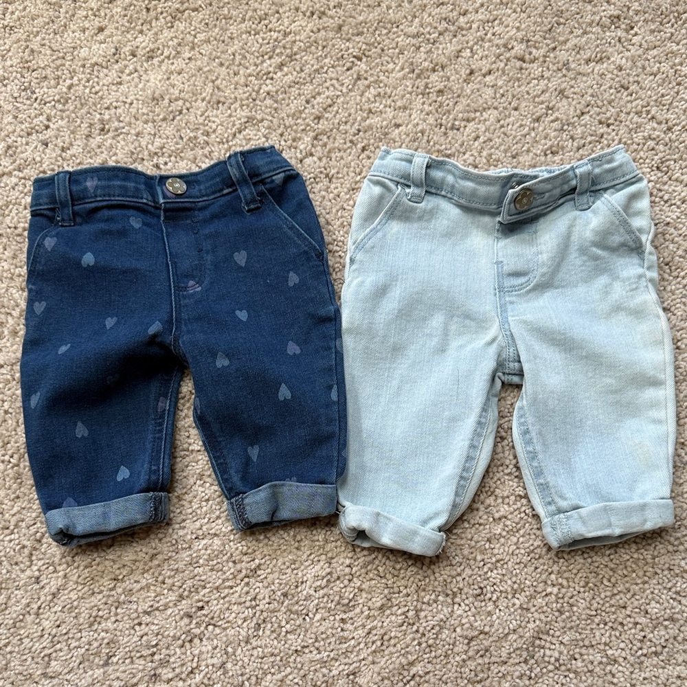 Stylish baby Denim Bottoms - Dark Blue and Light Blue
